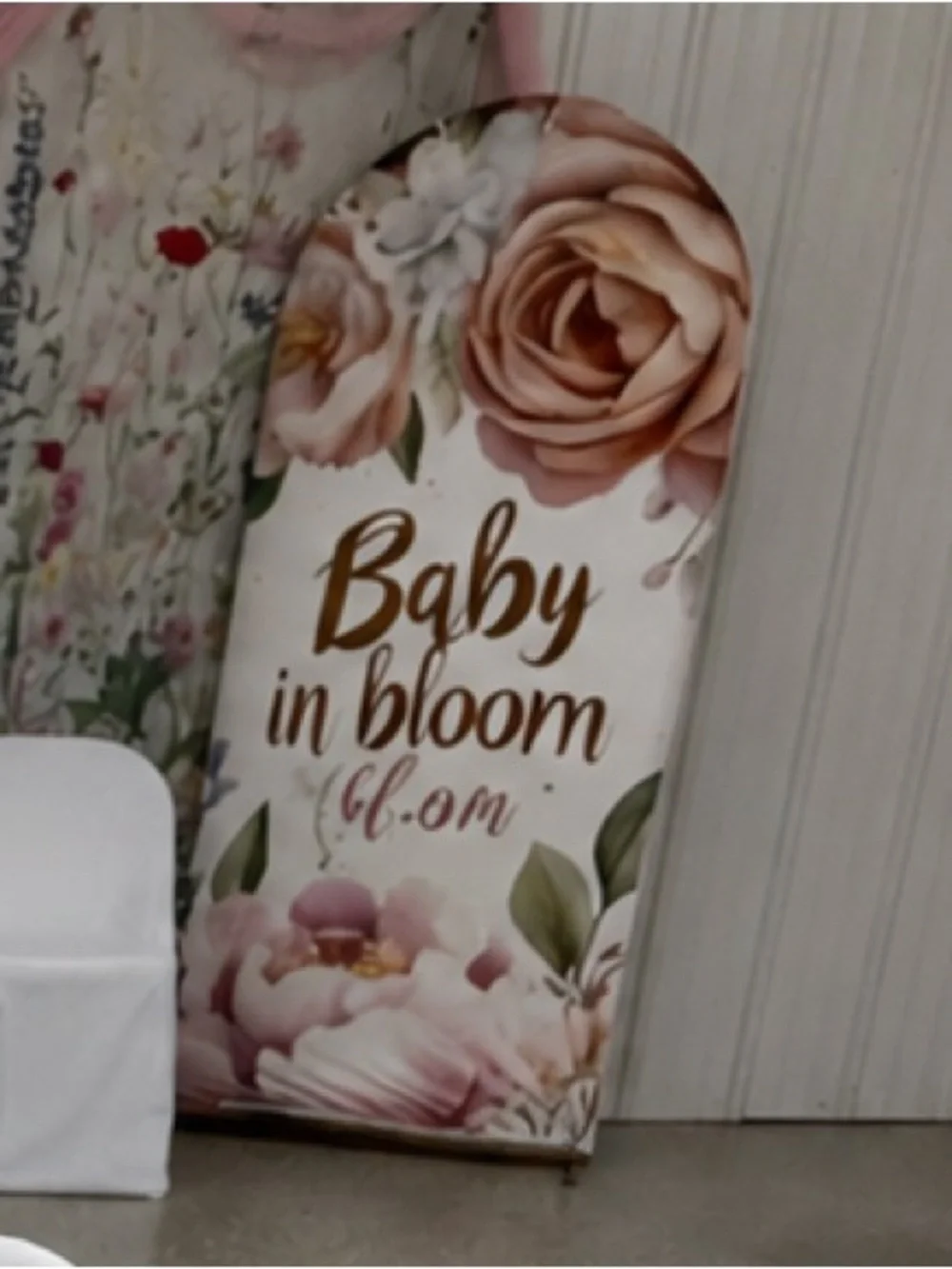 Floral 'Baby Bloom' Rose Print Satin Banner